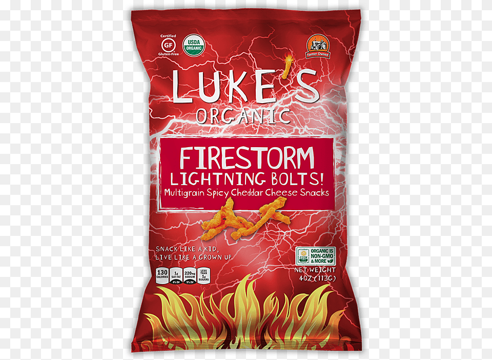 Firestorm Lightning Bolts Lukeu0027s Organic Gluten Free Organic, Food, Ketchup, Noodle Png Image
