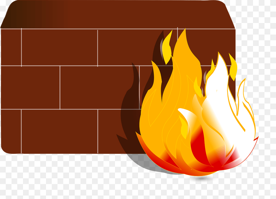 Firewall Clipart, Brick, Fire, Flame, Fireplace Free Png Download