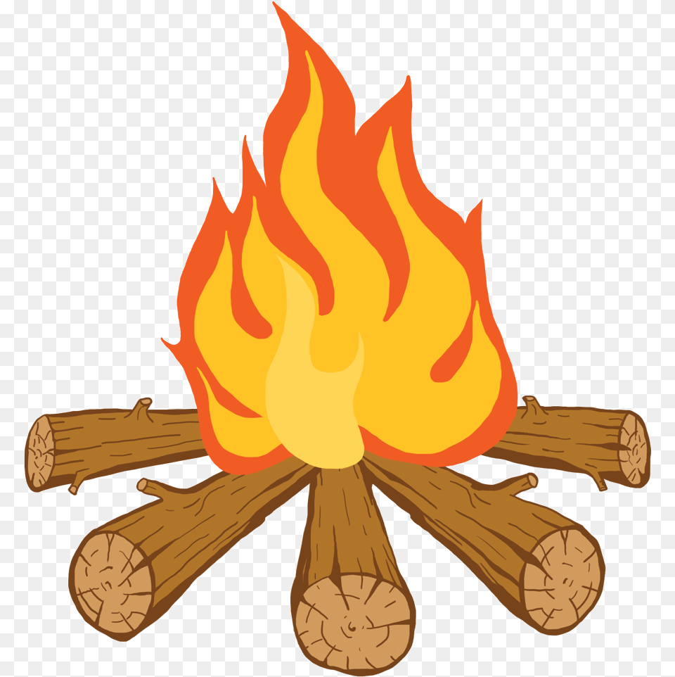 Firewood Clipart Camp Fire Transparent Clip Art Fire With Wood, Flame, Bonfire, Person Free Png