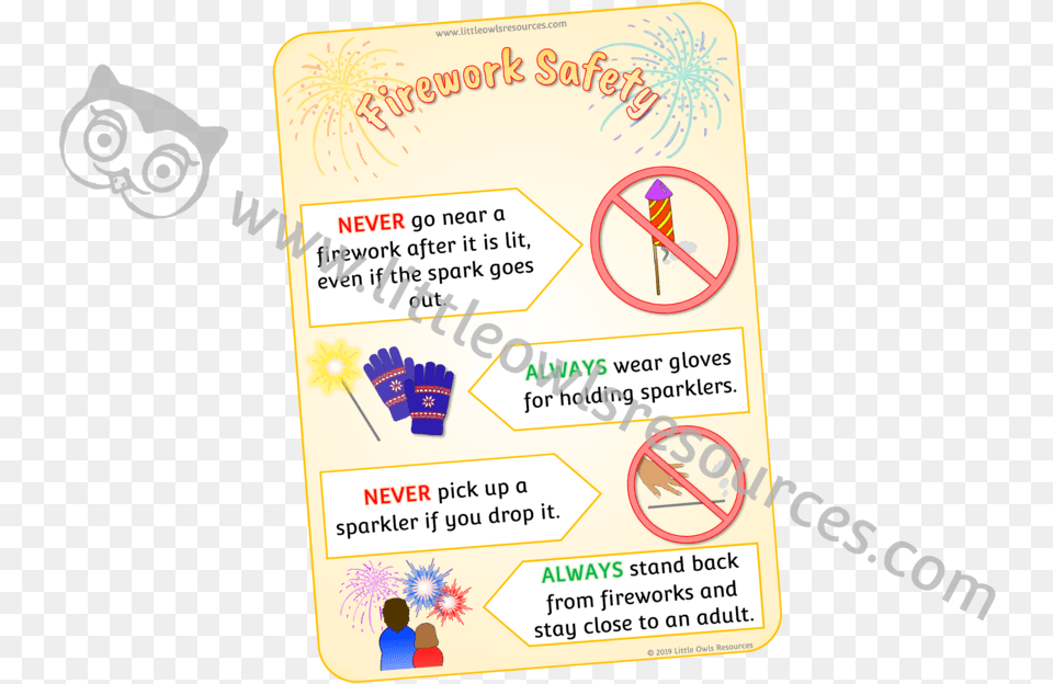 Firework Safety Poster Printable Early Yearsey Eyfs Carmine, Text, Advertisement, Animal, Bird Png Image
