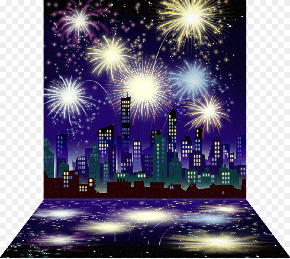 Fireworks, City, Lighting, Urban, Metropolis Free Png Download