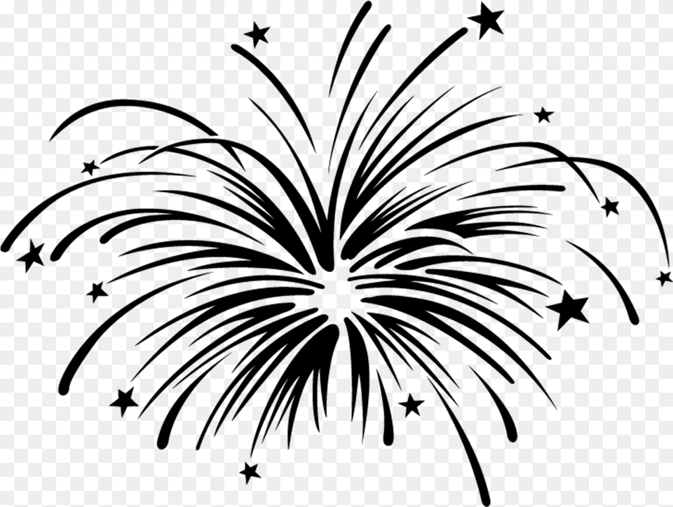 Fireworks Black And White Clip Art Black And White Fireworks Clipart, Gray Free Png Download