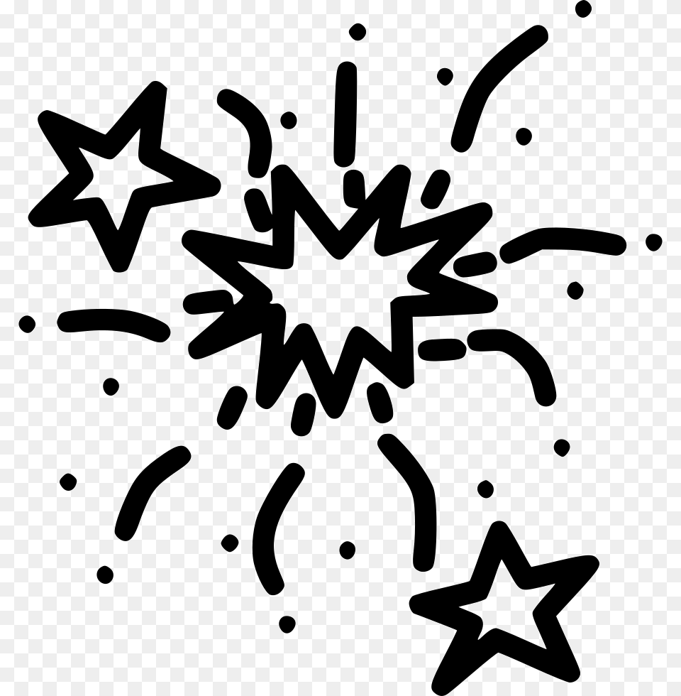 Fireworks Boom Bang Festival Celebration New Year Stars New Year Icon, Stencil, Nature, Outdoors, Person Free Png Download