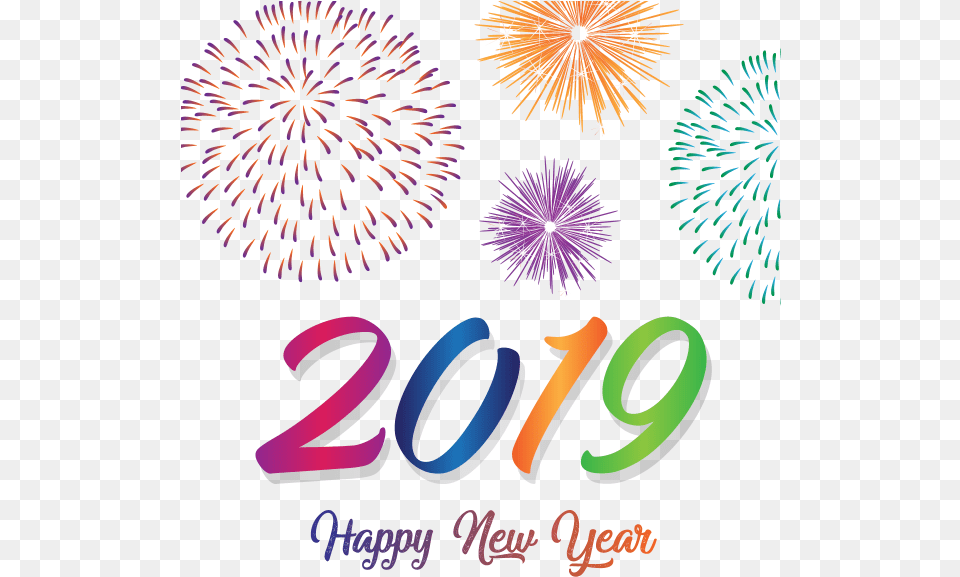 Fireworks Clipart Black And White Happy New Year 2019, Person Free Transparent Png