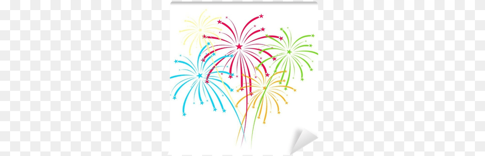 Fireworks Vector On White Background Wall Mural Pixers Fireworks White Background New Years, Art, Graphics, Floral Design, Pattern Png Image
