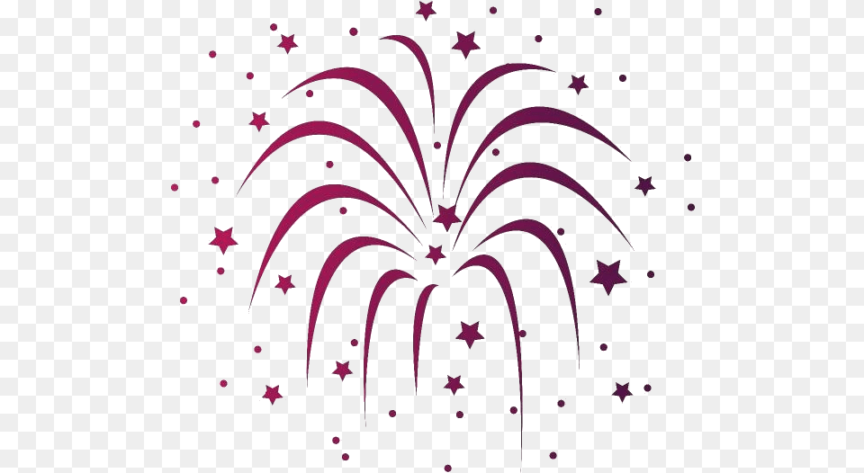 Fireworks With Stars Cartoon Transparent Fireworks Clipart Black And White, Plant, Pattern, Art, Floral Design Png Image
