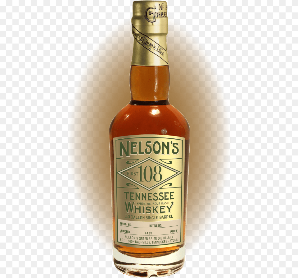 First 108 Limited Release Tennessee Whiskey Nelson Whiskey, Alcohol, Beverage, Liquor, Food Png Image
