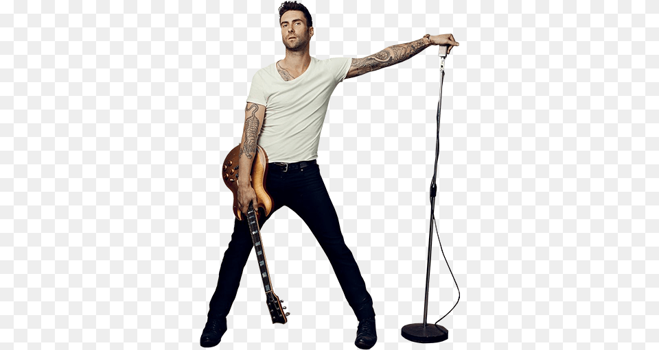 First Act Adam Levine Acoustic Guitar, Solo Performance, Person, Performer, Microphone Png
