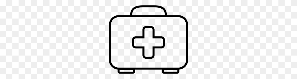 First Aid Bag Sign First Aid Outline Cross Bag Outlined, Gray Png Image
