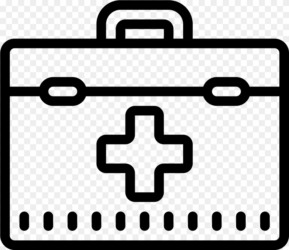 First Aid Box Outline, Gray Free Png