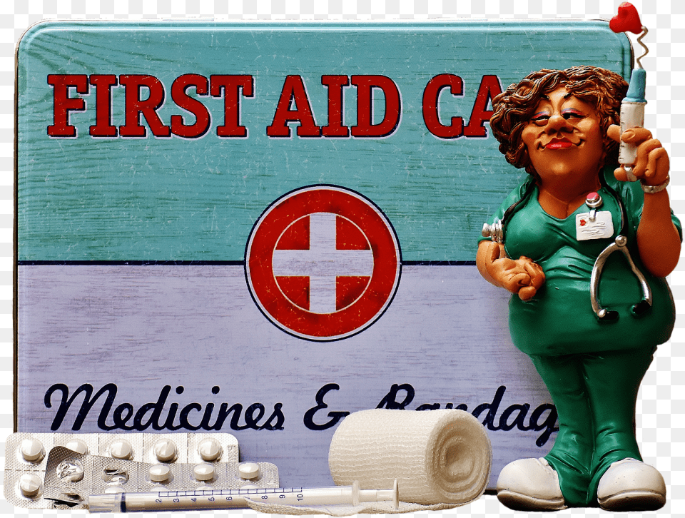 First Aid Care Medical Box With A Nurse Background For First Aider Landscape, Girl, Child, Person, Female Free Transparent Png