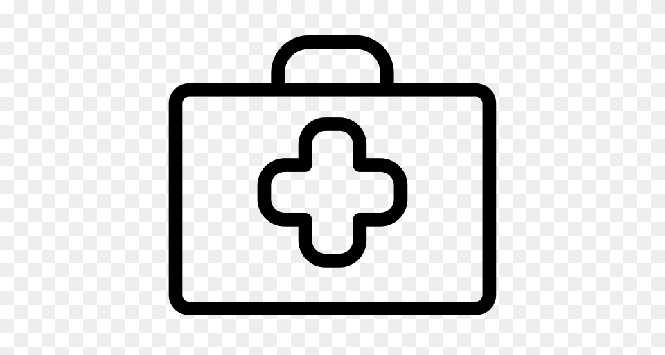 First Aid Kit Aid Kit Emergency Bag Icon With And Vector, Gray Free Transparent Png