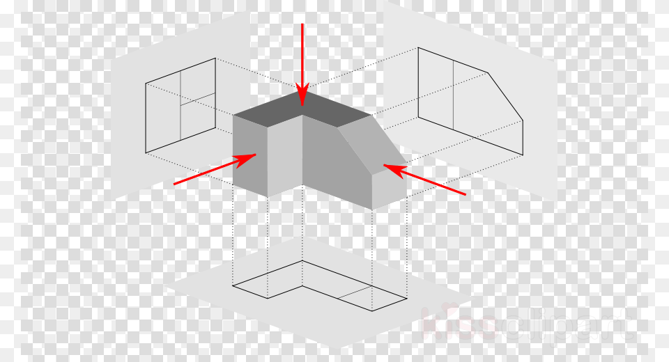 First Angle Projection Clipart Orthographic Projection, Qr Code Png