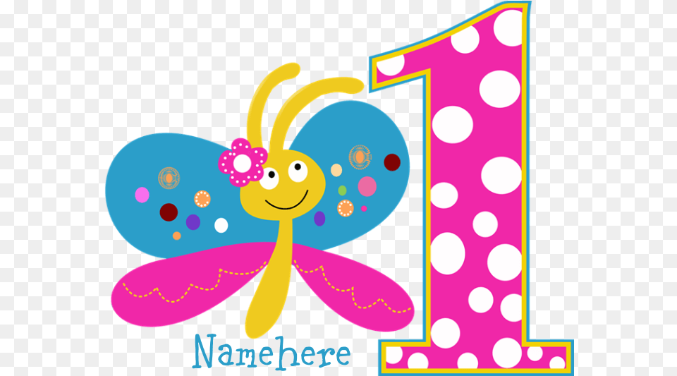 First Birthday Butterfly Clipart, Pattern, Applique Free Png Download