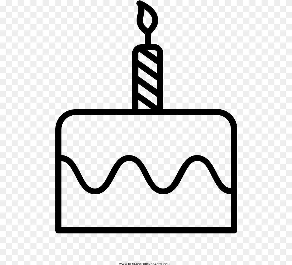 First Birthday Cake Coloring Page, Gray Png Image