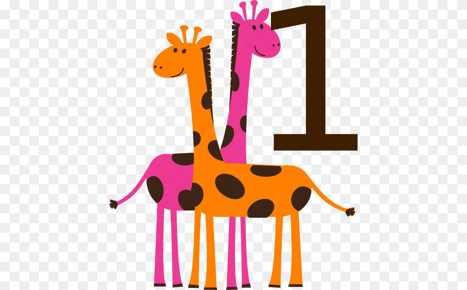 First Birthday Giraffes Clip Art, Animal, Giraffe, Mammal, Wildlife Png