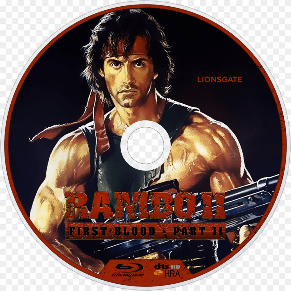 First Blood Part Ii Bluray Disc Image Rambo First Blood Poster Movie H 11 X 17 In, Adult, Disk, Dvd, Male Free Transparent Png