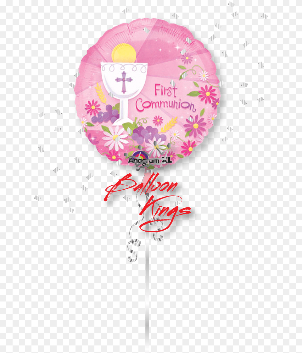 First Communion Chalice Girl Girl Communion Balloon Clipart, Food, Sweets, Flower, Plant Png Image