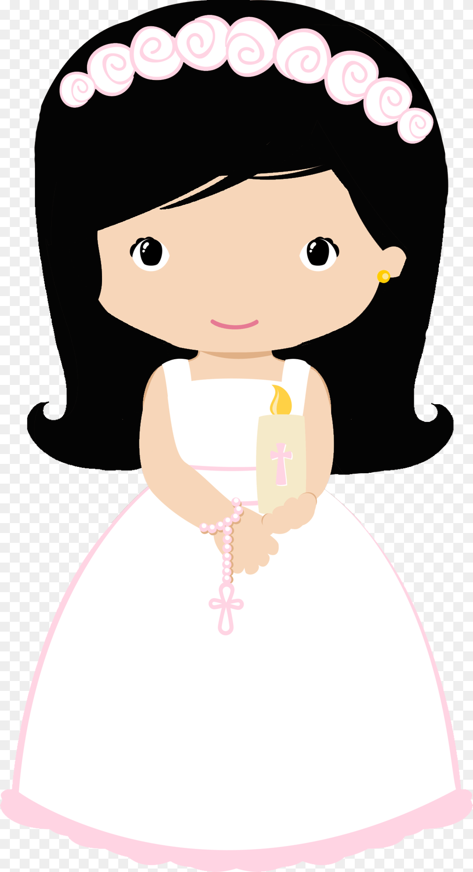 First Communion Girl, Clothing, Dress, Face, Head Png Image