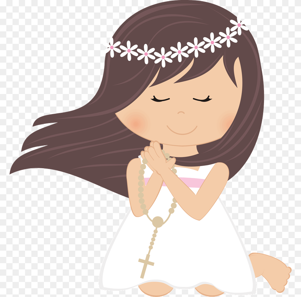 First Communion Girl Communion Girl Clipart, Accessories, Person, Face, Head Png Image