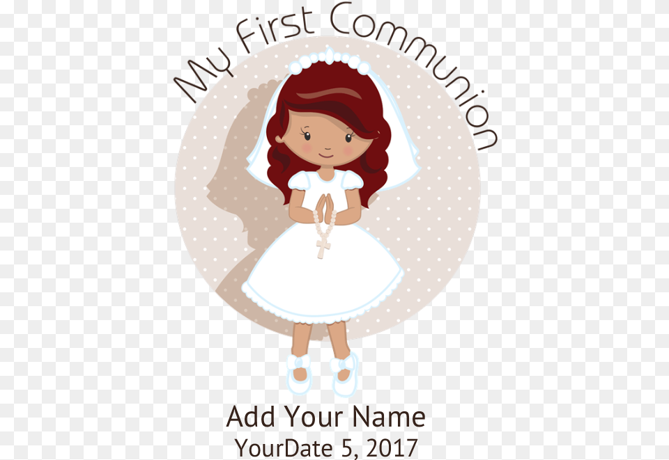 First Communion Redhead T Shirt Child, Baby, Person, Clothing, Hat Png Image