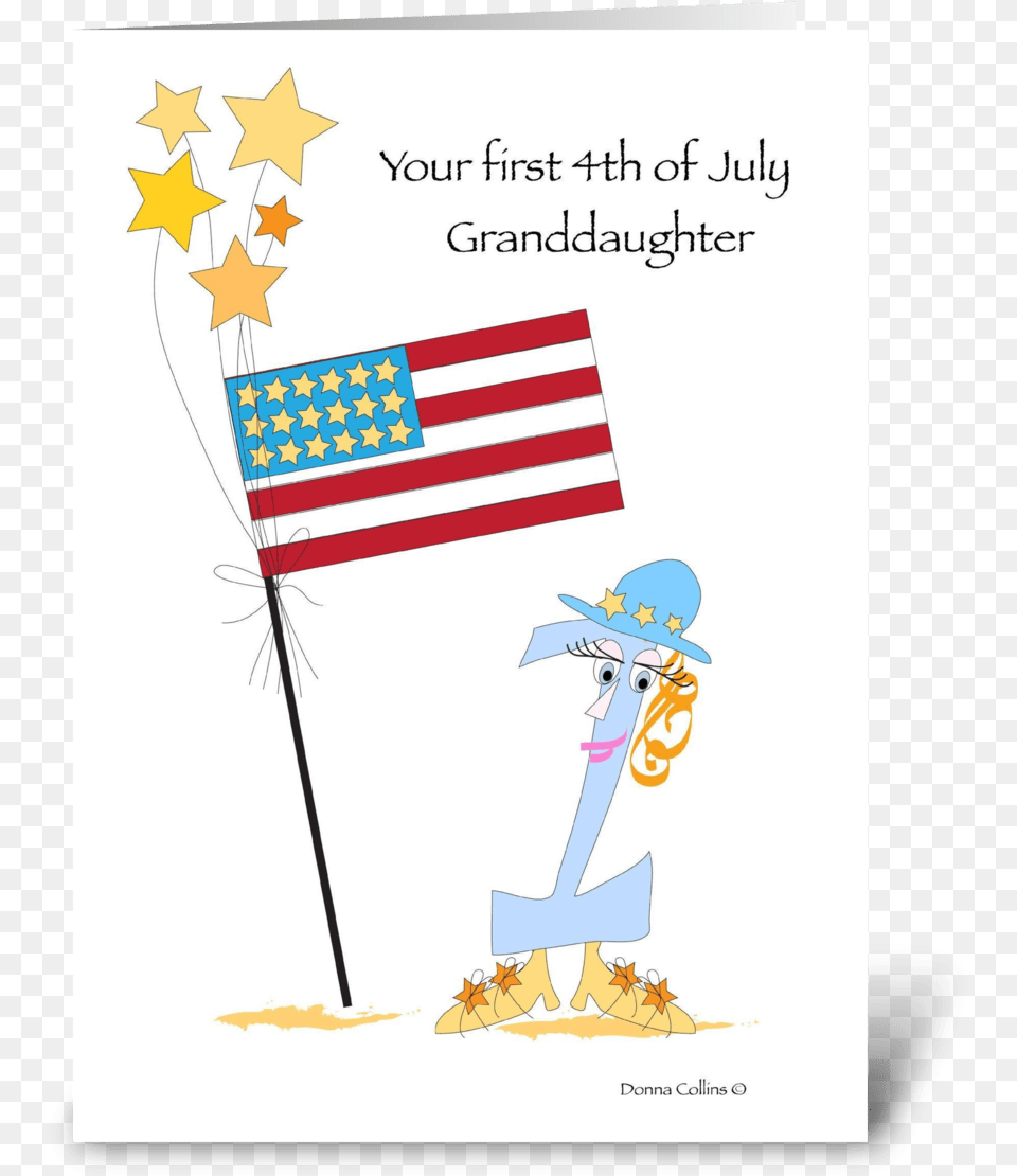 First Fourth Of July Grandaughter Greeting Card Flag Of The United States, American Flag, Baby, Person Png Image