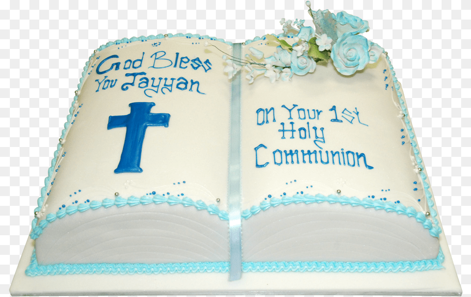 First Holy Communion Book Shape Cake, Birthday Cake, Cream, Dessert, Food Free Png