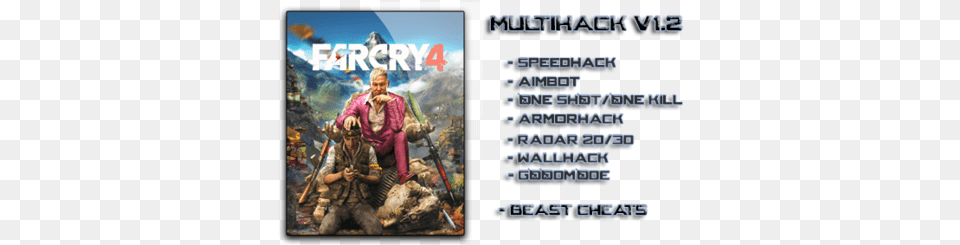 First How About A Bit Of Information On This Game Far Cry 4 Xbox One, Advertisement, Person, Poster, Adult Free Png Download