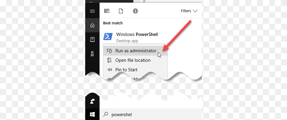 First Open An Elevated Powershell Window By Clicking Powershell, Smoke Pipe, Text, Computer, Electronics Png