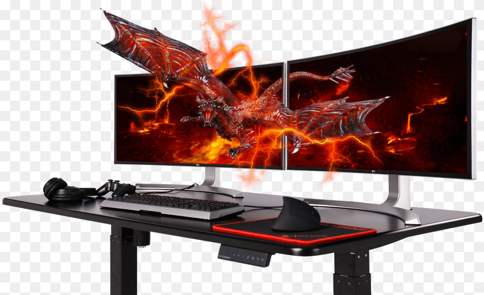 First Person Shooters Adjustable Pc Gaming Desk, Computer, Table, Furniture, Electronics Png Image