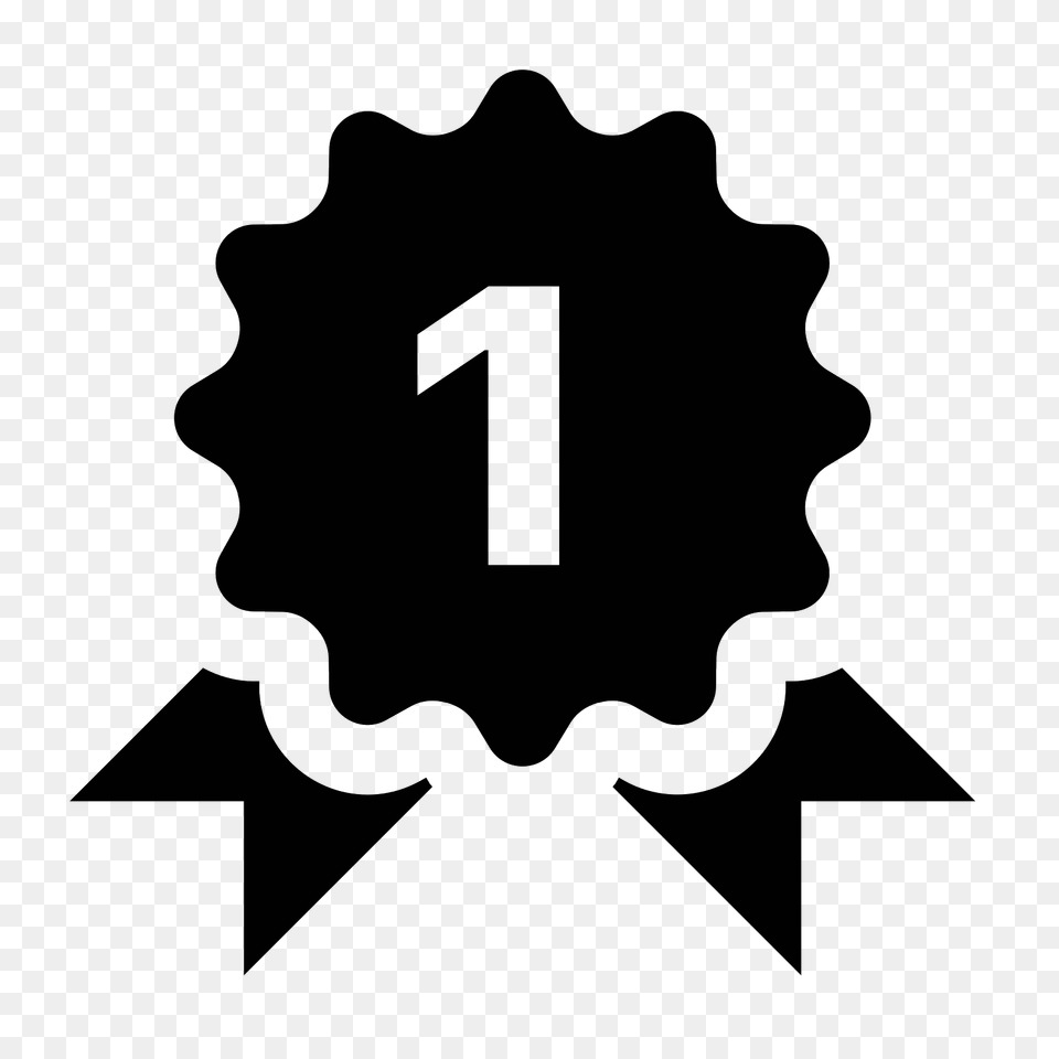 First Place Ribbon Icon, Gray Png Image
