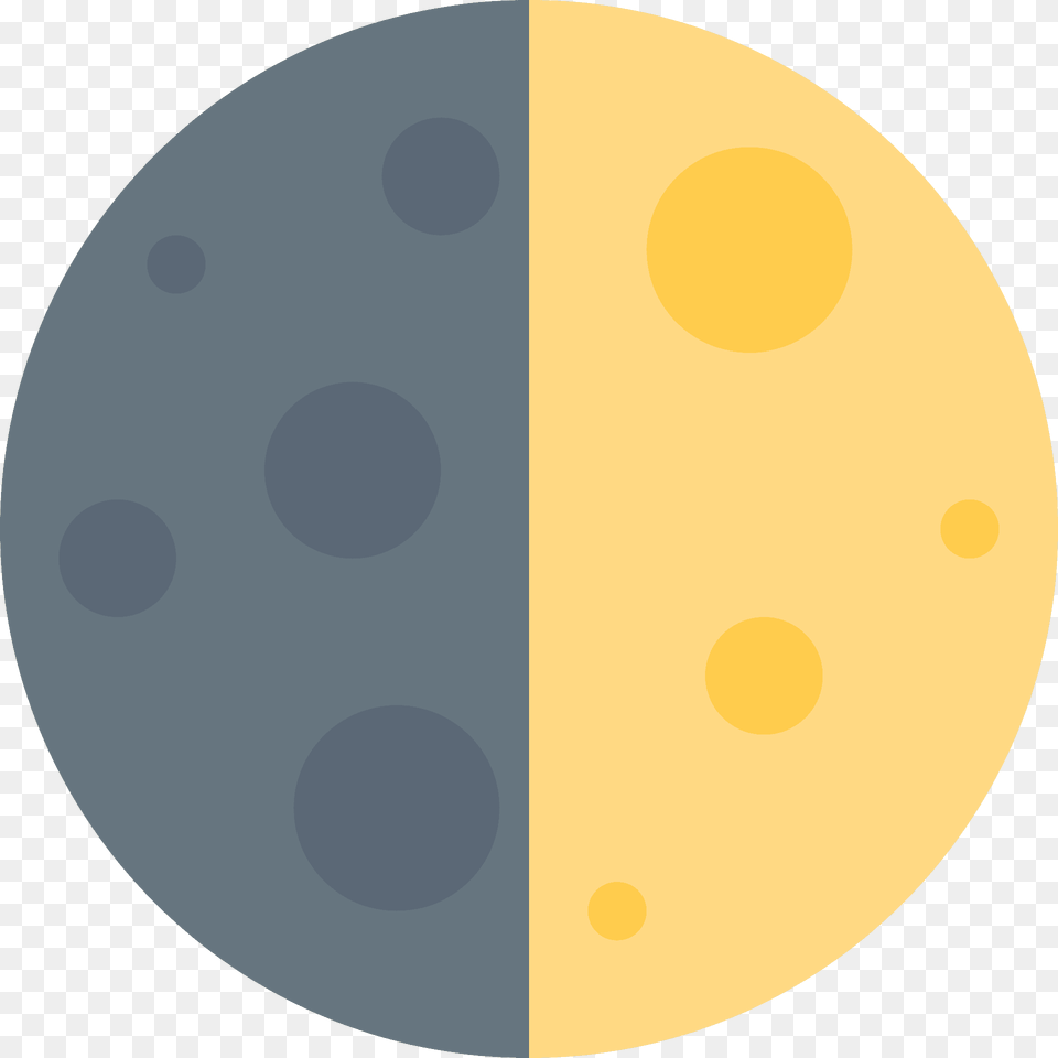 First Quarter Moon Emoji Clipart, Sphere, Pattern, Disk Png Image