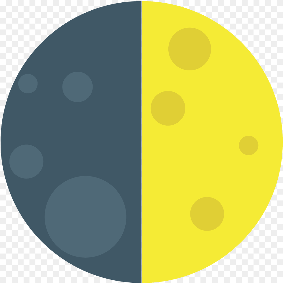 First Quarter Moon Emoji Clipart, Sphere, Disk Png
