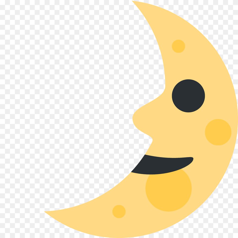 First Quarter Moon Face Emoji Clipart, Astronomy, Nature, Night, Outdoors Free Png Download