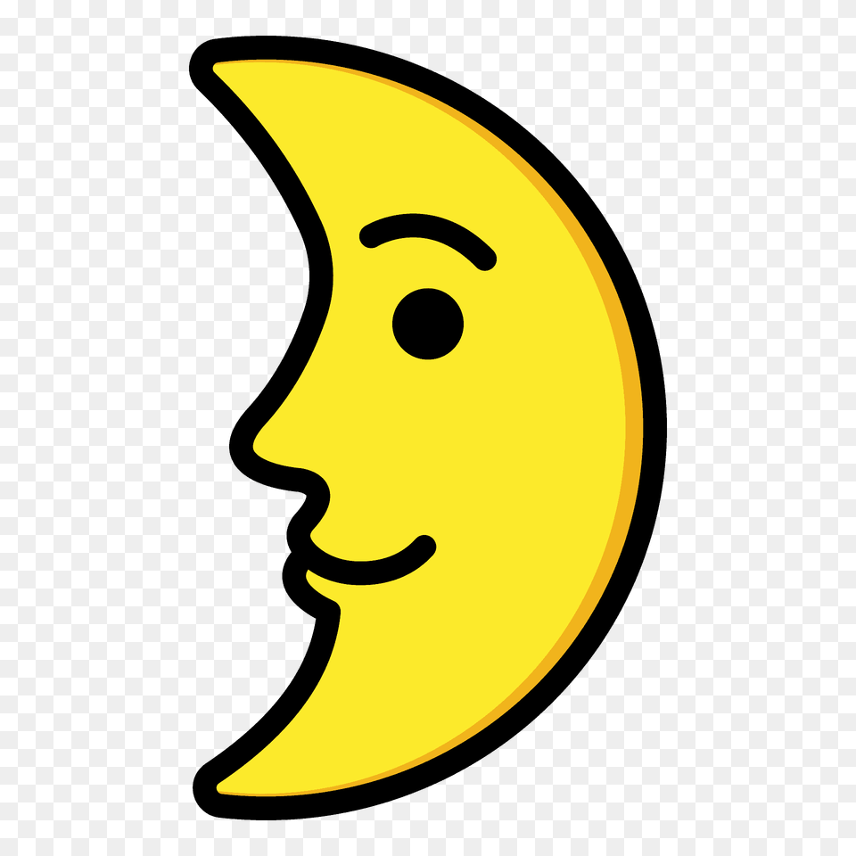 First Quarter Moon Face Emoji Clipart, Produce, Banana, Food, Fruit Png