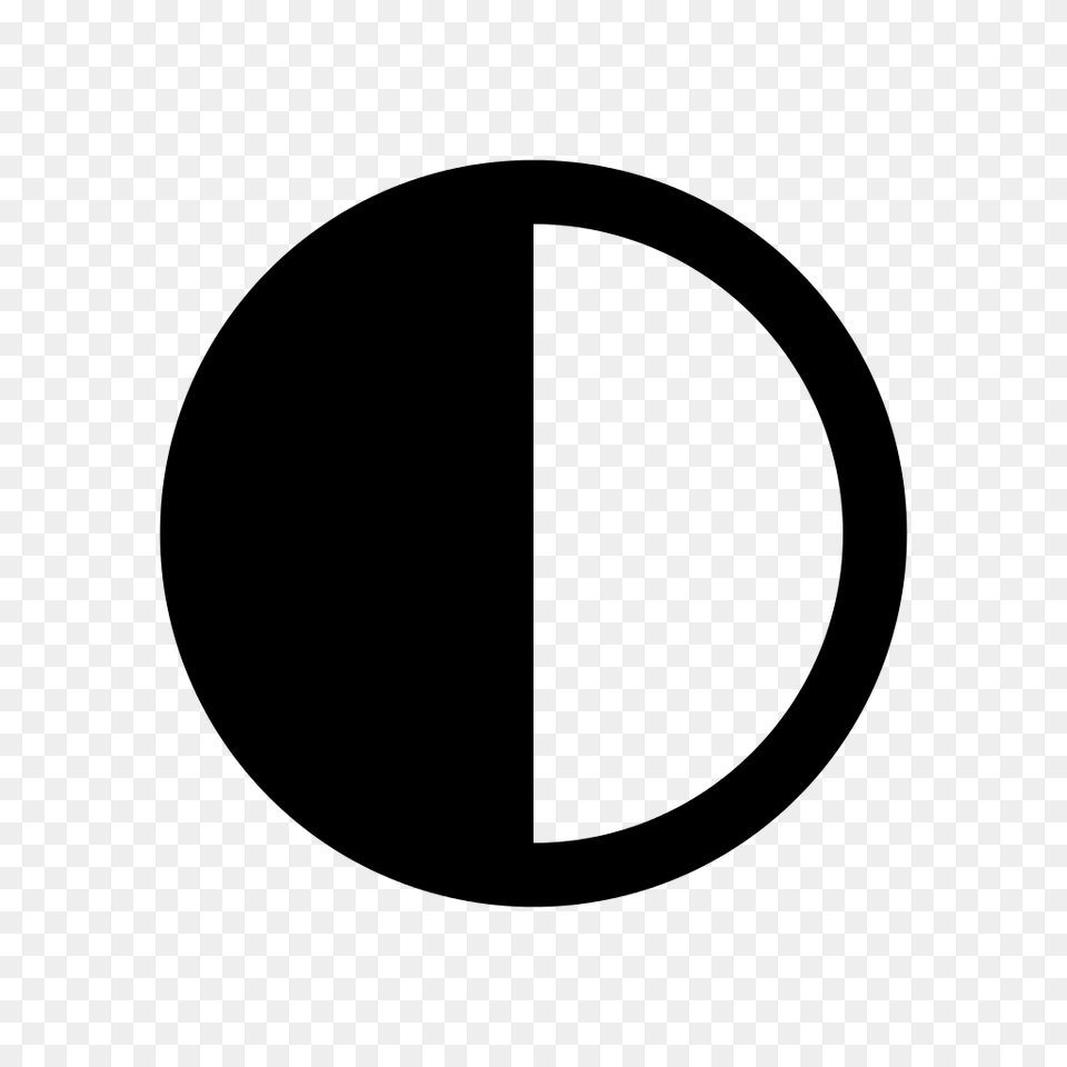 First Quarter Moon Symbol, Gray Free Transparent Png