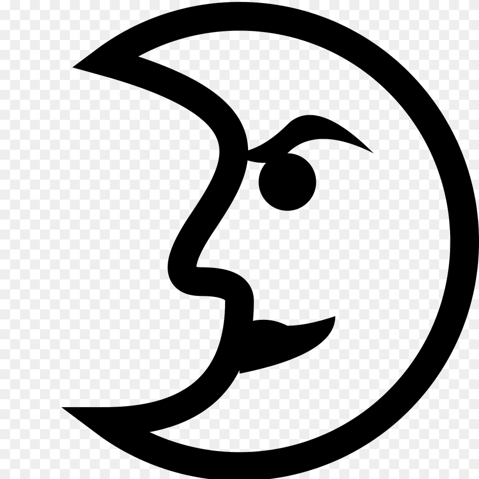 First Quarter Moon With Face Clipart, Symbol, Recycling Symbol, Animal, Fish Free Png Download