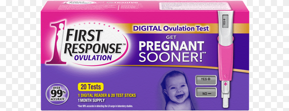 First Response Daily Digital Ovulation Test First Response Digital Ovulation Test 20 Count, Baby, Person, Purple Free Png Download