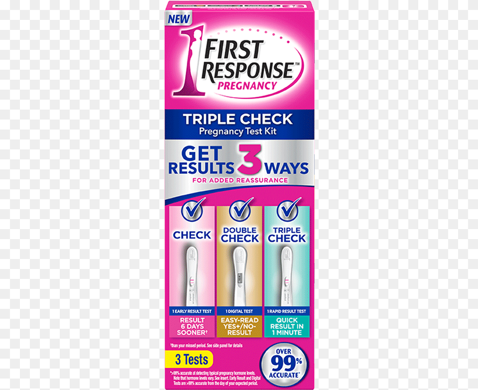 First Response Triple Check Pregnancy Test Kit, Brush, Device, Tool Free Png Download