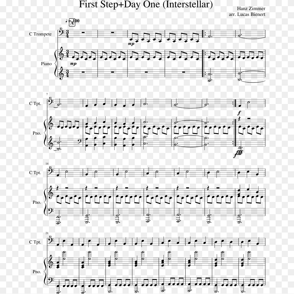 First Step Day One Sheet Music Composed By Hanz Zimmer Utada Hikaru Sakura Sheet Music, Gray Free Transparent Png