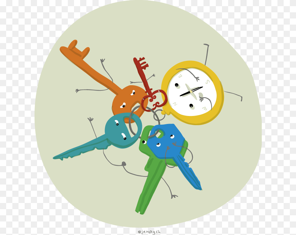 First Steps Cartoon, Analog Clock, Clock, Key Free Png