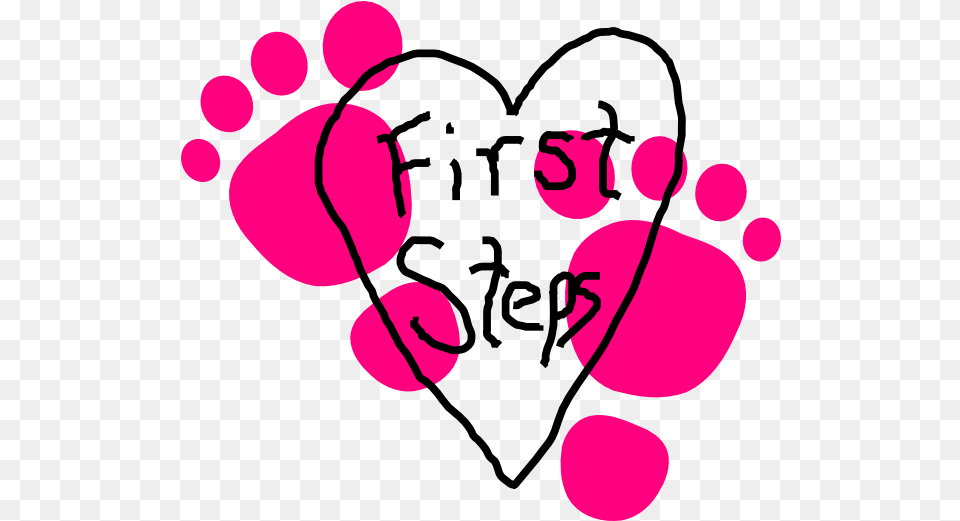 First Steps Heart Logo Clip Art Vector Clip Clipart Baby First Steps, Footprint Free Png Download