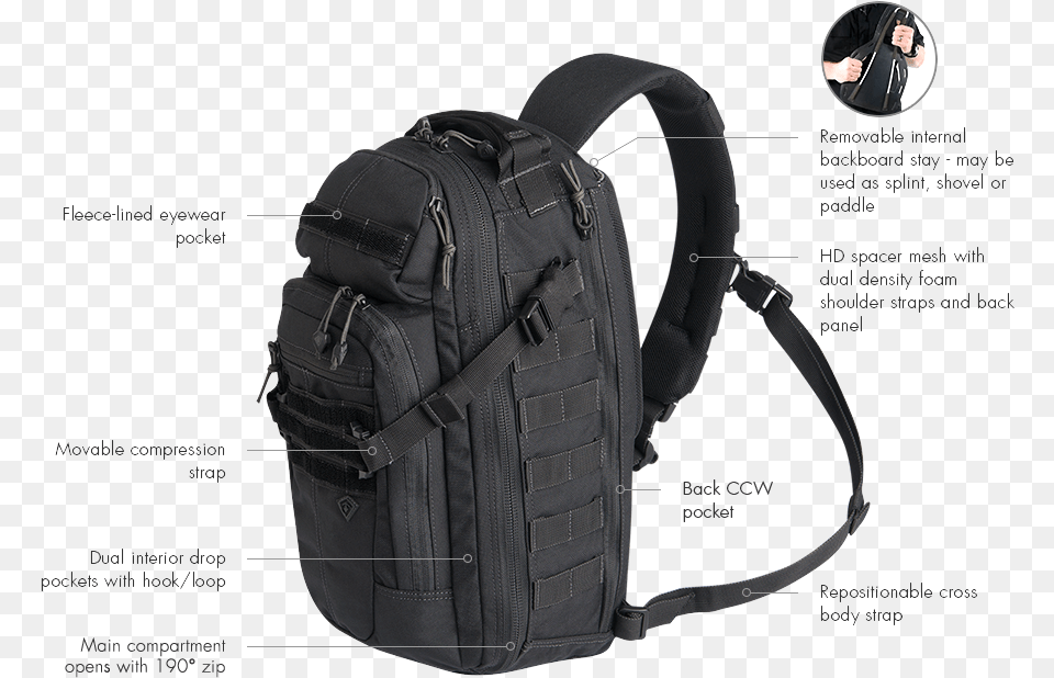 First Tactical Crosshatch Sling Pack, Backpack, Bag Png
