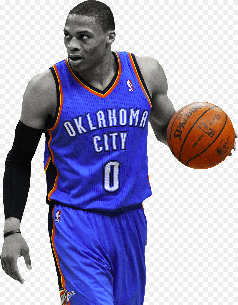 First Triple Double Without Missing A Shot Russell Westbrook No Background, Sport, Ball, Basketball, Basketball (ball) Png