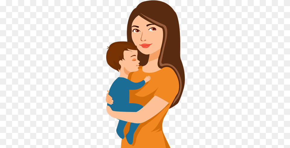 First Visit Mother And Baby Cartoon, Adult, Face, Female, Head Free Png Download
