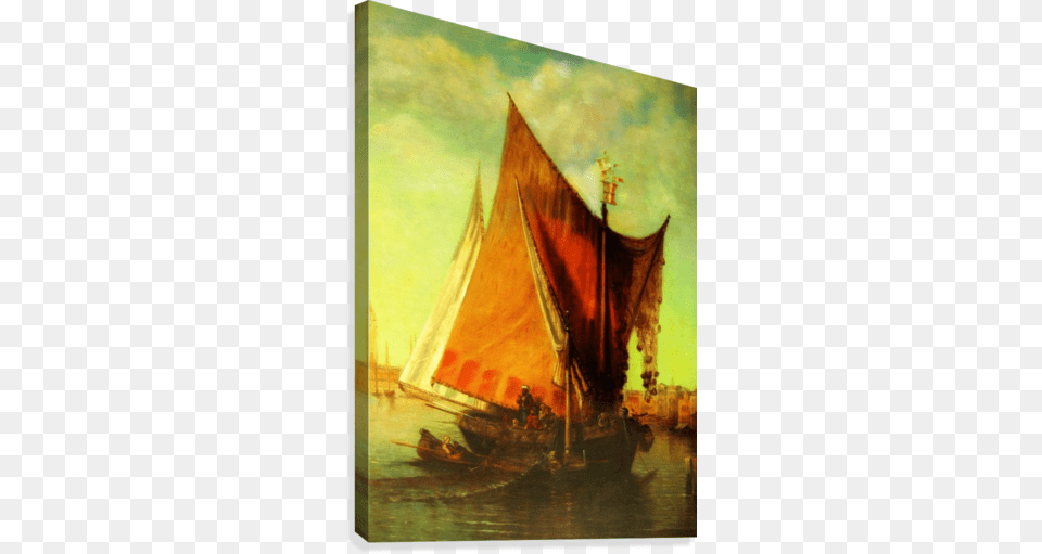 Fischer Vor Venedig 1884 Canvas Print Venice, Art, Boat, Painting, Sailboat Free Transparent Png