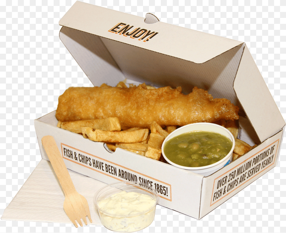 Fish And Chips, Food, Box, Cutlery Png