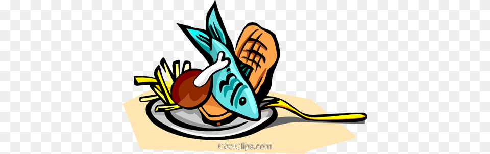 Fish And Chips Royalty Vector Clip Art Illustration Fish And Chips Clipart, Cutlery, Fork, Advertisement Free Png Download