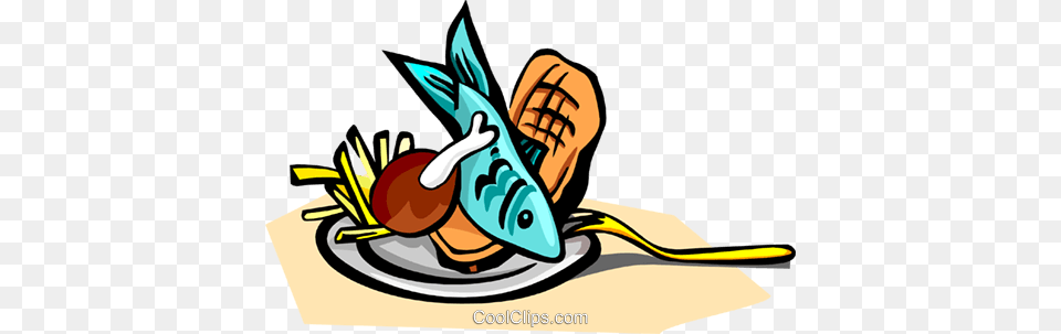 Fish And Chips Royalty Vector Clip Art Illustration, Cutlery, Fork, Advertisement Free Png