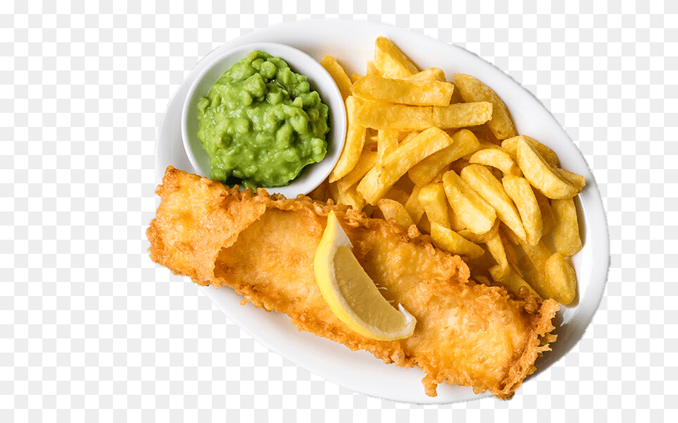 Fish And Chips With Pea Mash, Food, Dining Table, Furniture, Table Free Png